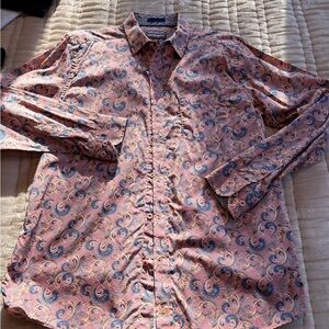 Johnston & Murphy Pink Paisley Button Down Shirt